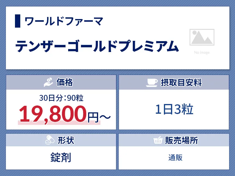 おすすめ精力剤のテンザーゴールドプレミアムの価格や接種目安などの特徴