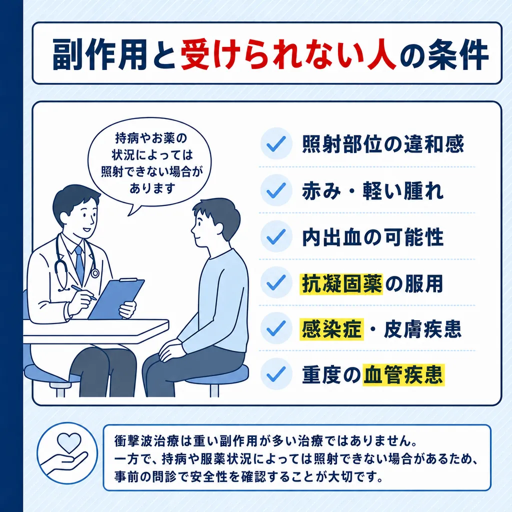 ED衝撃波治療の副作用と受けられない人の条件チェックリスト