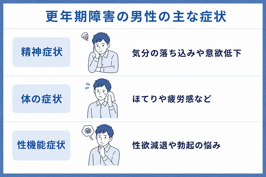 更年期障害の男性の主な症状