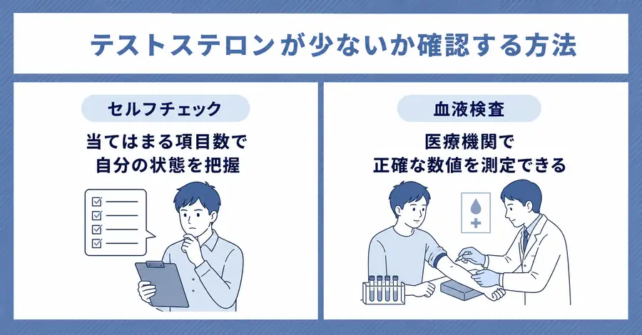 テストステロンが少ないかどうか確認する方法