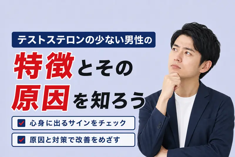 テストステロンが少ない男性の特徴と原因!増やす対策も解説